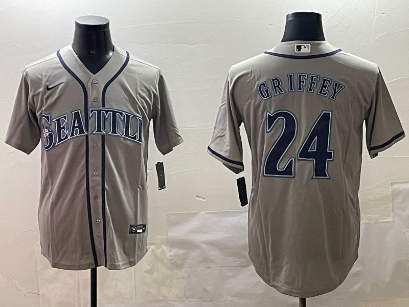 Men Seattle Mariners #24 Griffey Grey Game 2025 Nike MLB Jersey style 1